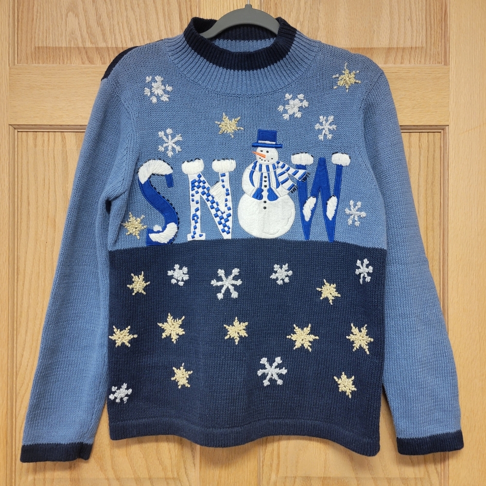 Vintage Ugly Christmas Tacky Sweater Womens Size Small Holiday Party Snowman